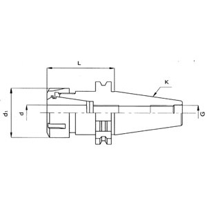 1560GB - DIN 69871/A ER PINCERS HOLDER CHUCKS WITH LOCKING COLLAR - Prod. SCU